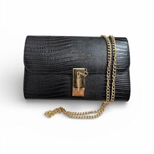 Viola Castellani Milano Black Genuine Italian Leather Crossbody Shoulder Purse